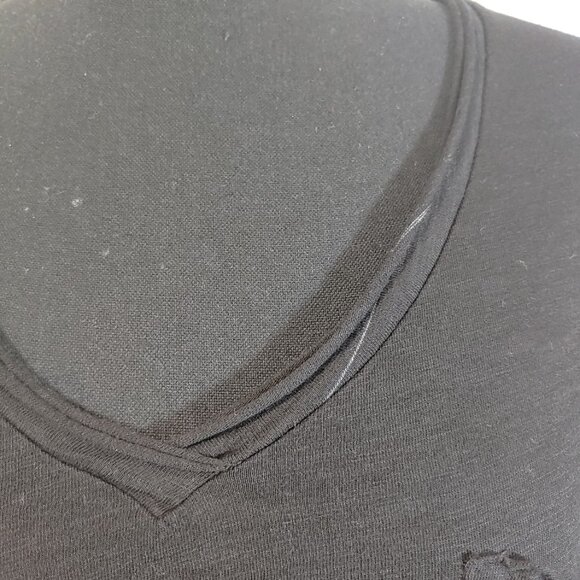 Anthropologie T.la Classic V Neck Pocket Tee Black - Picture 8 of 9